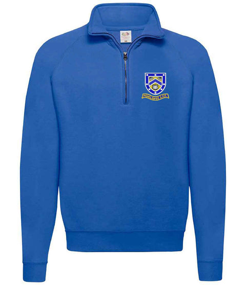 Blue Penclawdd AFC Zip Neck Sweatshirt