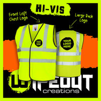 Hi Visibility Printed Front & Back Vests yellow